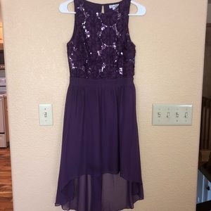 High low purple homecoming/formal dress